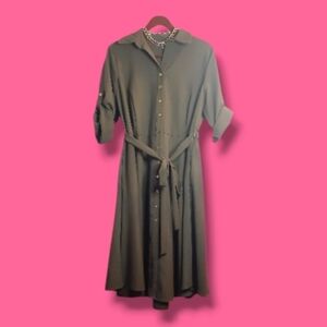 Sharagano Olive Green Shirt Dress